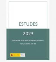 Infografías de resumen de la encuesta ESTUDES 2023 sobre consumo de drogas entre estudiantes de 14 a 18 años en el estado Español.Plan Nacional Sobre Drogas-Diciembre 2023 .